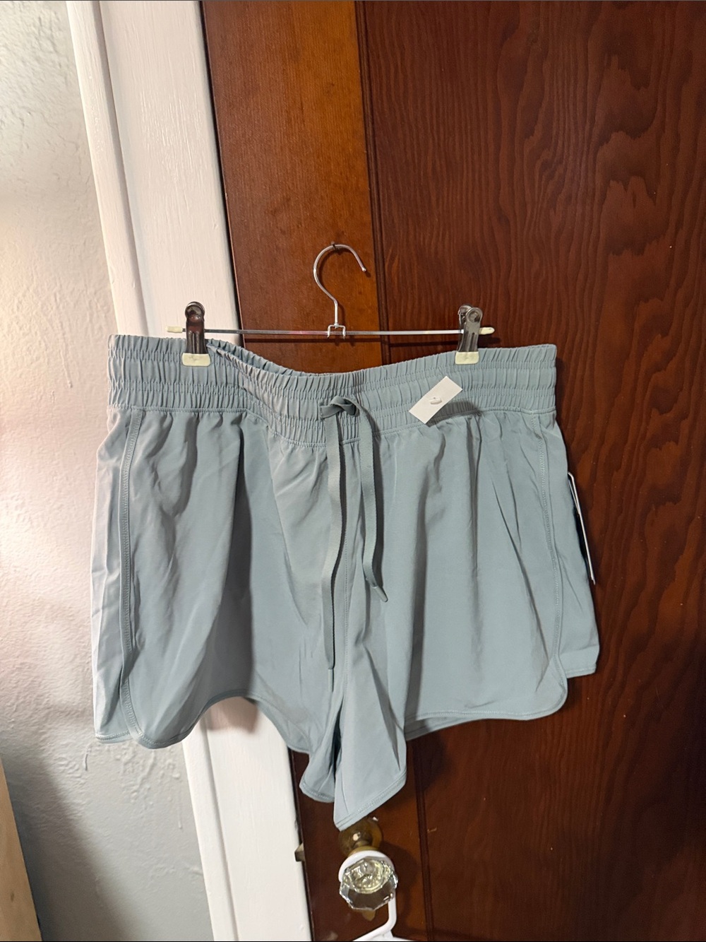 Light Blue Women's Drawstring Athletic Shorts